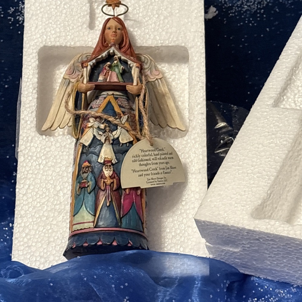 Jim Shore Angel Nativity Scene Christmas Ornament Holding Stable - Picture 13 of 15